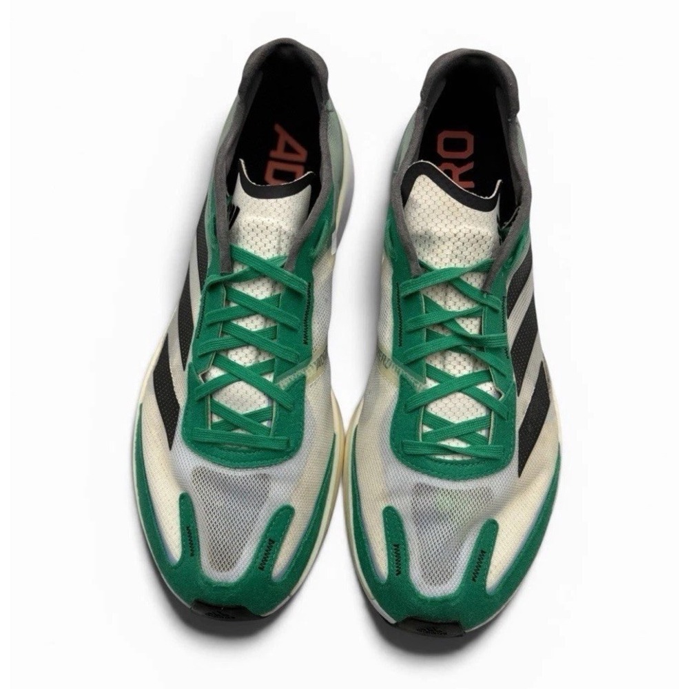 Adidas Adizero Boston 11 Mens Running Shoes Size 12 Green Teal GV9064 Sneaker